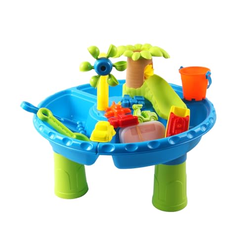 Fycakly Strandspielzeug für Kinder, Sand- und Wasserspielset für den Sommer im Freien, langlebiger Sandkasten aus Kunststoff, Werkzeuge Kinder, Sand- und Wassertisch – (Green, One Size) von Fycakly