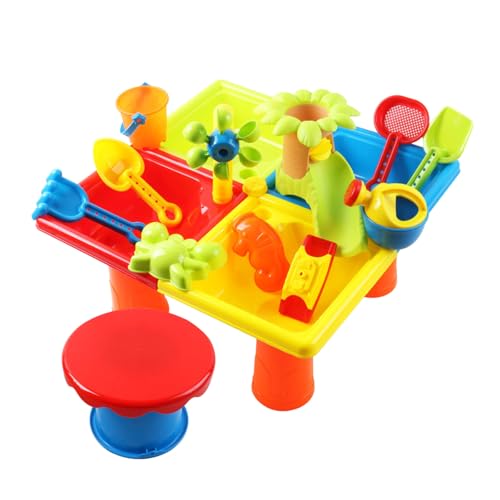 Fycakly Strandspielzeug für Kinder, Sand- und Wasserspielset für den Sommer im Freien, langlebiger Sandkasten aus Kunststoff, Werkzeuge Kinder, Sand- und Wassertisch – (Light Green, One Size) von Fycakly