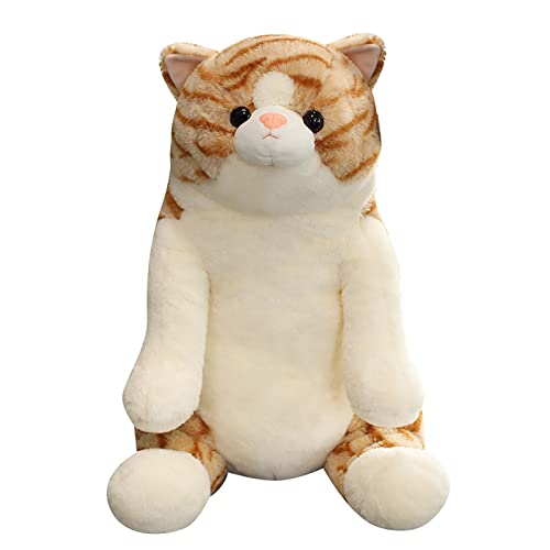 Fycakly Süße fette Katze kleine Faule Katze Plüschpuppe geeignet als Geburtstagsgeschenk schöne Plüschpuppe für Freunde Klassenkameraden ​​ Plüschtier Dinosaurier Dino​​ (Brown, One Size) von Fycakly