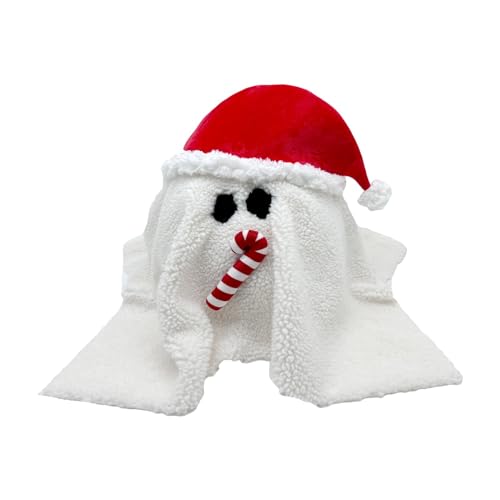 Fycakly Süße weiße Puppe, Simulation große Puppe, Plüschtier, süße Weihnachtsstreichpuppe, Kinderpuppe, weiße Weihnachtsmütze, Süßigkeitenpuppe ​​ Baby Kuscheltier Jungen​​ (White, One Size) von Fycakly