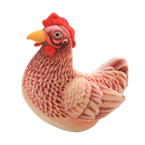 Fycakly Süßes Huhn Spielzeug Hahn Ostergeschenk ​​ Tier Kuscheltiere weich​​ (Brown, 32cm) von Fycakly