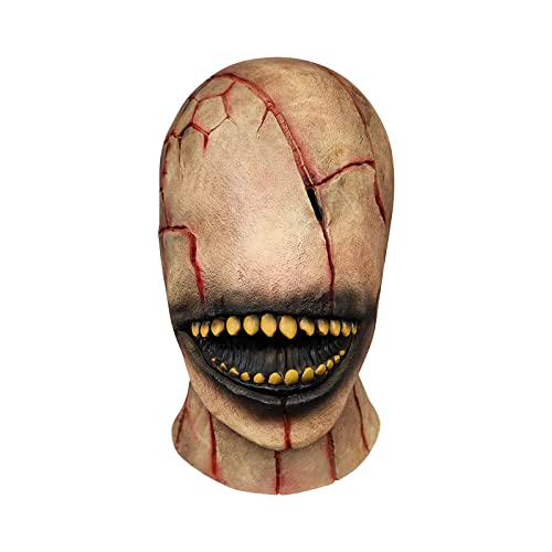 Fycakly Totenkopf Maske Halloween Gruselige Halloween-Gesichtsmaske Doppelschicht zerrissene Gesichtsmaske Halloween-Vollkopf-Gesichtsmaske Gesichtslose Gesichtsmaske (Yellow, One Size) von Fycakly