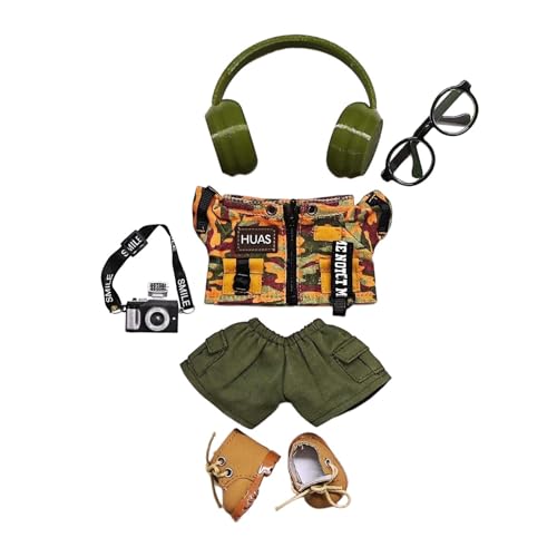 Fycakly Trendiges Jumpsuit-Outfit für Puppen. Anzieh- und Spielset aus weichem Stoff. Kompatibel mit 18-Zoll-Puppen. Perfekt für Kinder ab 3 Jahren. ​​ Tragetaschen Puppen​​ (A, One Size) von Fycakly