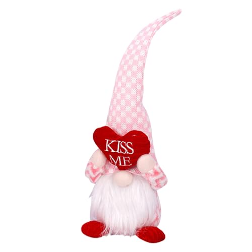 Fycakly Valentinstags-Zwerge, Valentinstags-Zwerge mit Herzen, Valentinstags-Zwerg-Dekorationen und für Zuhause, Schlafzimmer, Tisch ​​ Süße Plüschtier Geschenke​​ (A, One Size) von Fycakly