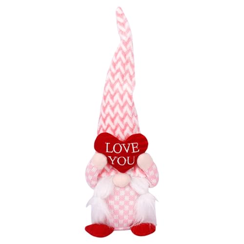 Fycakly Valentinstags-Zwerge, Valentinstags-Zwerge mit Herzen, Valentinstags-Zwerg-Dekorationen und für Zuhause, Schlafzimmer, Tisch ​​ Süße Plüschtier Geschenke​​ (B, One Size) von Fycakly