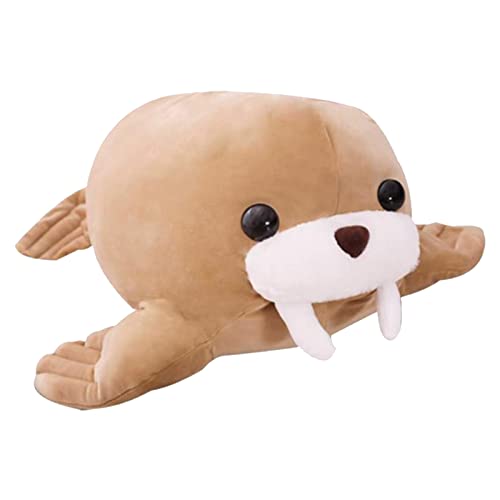 Fycakly Walross Plüschtier Gefüllte Kissen Figur Kreative Stofftierpuppen Walross Puppe Stofftiere Valentine Home Decoration ​​ Tier Kuscheltiere weich​​ (Khaki, One Size) von Fycakly