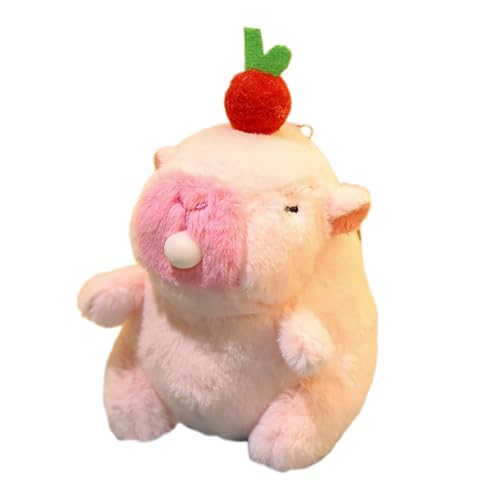 Fycakly Weiches und süßes Capybara-Ornament, um Reizbarkeit zu vermeiden, Capybara-Schlüsselanhänger, Schüttelgeräusch, Capybara-Anhänger, geeignet für ​​ Baby Kuscheltier Jungen​​ (C, 12cm) von Fycakly