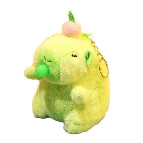 Fycakly Weiches und süßes Capybara-Ornament, um Reizbarkeit zu vermeiden, Capybara-Schlüsselanhänger, Schüttelgeräusch, Capybara-Anhänger, geeignet für ​​ Baby Kuscheltier Jungen​​ (D, 12cm) von Fycakly