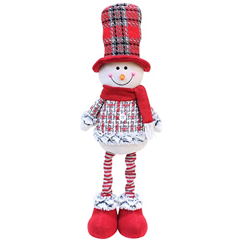 Fycakly Weihnachten einziehbarer Schneemann stehende Puppe Geschenk Weihnachtsmann Plüschtier höhenverstellbar * 1St ​​ Interaktive Plüschtiere​​ (B, One Size) von Fycakly