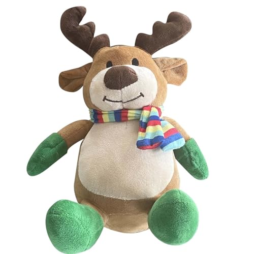 Fycakly Weihnachtsbaby Stofftier mit rotem Schal Weihnachtsplüschtier Plüschtiere für Kinder​​ (C, One Size) von Fycakly