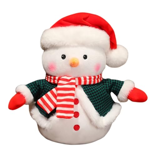 Fycakly Weihnachtsschneemannpuppenspielzeugpuppendekoration ​​ Stofftiere weich waschbar​​ (Green, 25cm) von Fycakly