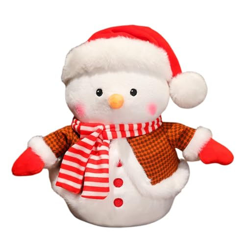 Fycakly Weihnachtsschneemannpuppenspielzeugpuppendekoration ​​ Stofftiere weich waschbar​​ (Orange, 25cm) von Fycakly