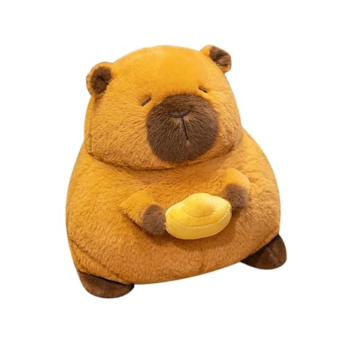 Fycakly Yuanbao Capybara-Puppe, niedlicher Gott des Reichtums, Capybara-Puppe, Neujahrsdekoration ​​ Plüschtier Dinosaurier Dino​​ (Orange, 28cm) von Fycakly