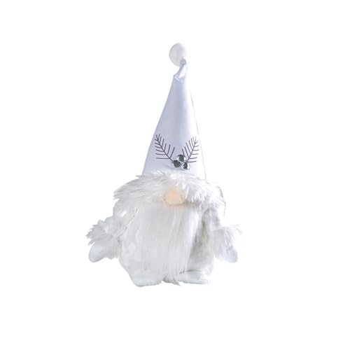Fycakly Zwerg Weiß Handgemachte Zwerg Home Festival Dekoration Nette Valentinstag Ostern Thanksgiving Weihnachten Geschenk Füllung ​​ Plüschtier Hund Katze​​ (White, 25cm) von Fycakly