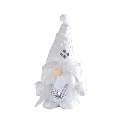 Fycakly Zwerg Weiß Handgemachte Zwerg Home Festival Dekoration Nette Valentinstag Ostern Thanksgiving Weihnachten Geschenk Füllung ​​ Plüschtiere für Erwachsene​​ (White, 25cm) von Fycakly