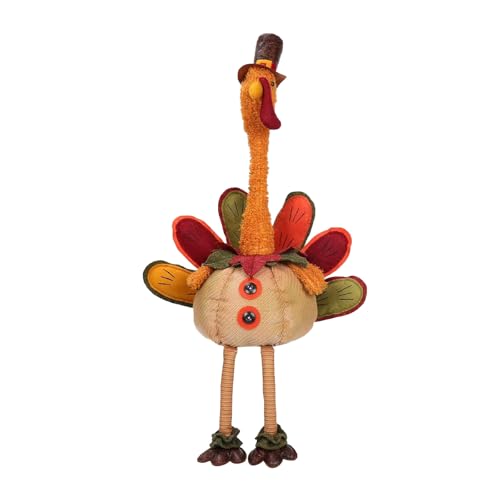 Gefüllte Truthahn-Puppenfiguren, Thanksgiving-Tischdekoration, exquisites handgefertigtes Truthahn-Plüschpuppen-Set für herbstliche Tischdekorationen zu Hause und im ​​ Süße ( Orange, One Size) von Fycakly
