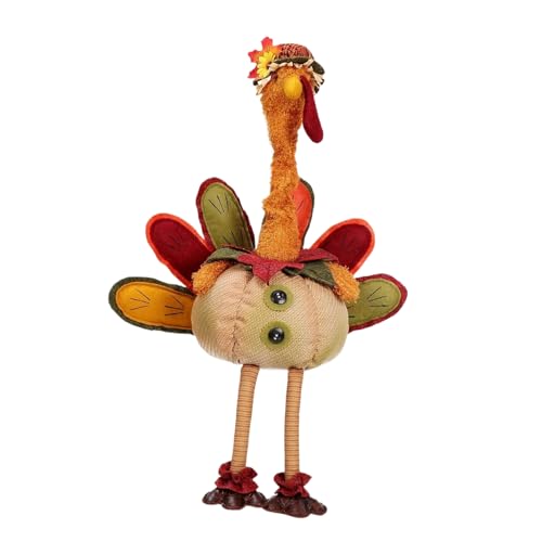 Gefüllte Truthahn-Puppenfiguren, Thanksgiving-Tischdekoration, exquisites handgefertigtes Truthahn-Plüschpuppen-Set für herbstliche Tischdekorationen zu Hause und im ​​ Süße ( Yellow, One Size) von Fycakly