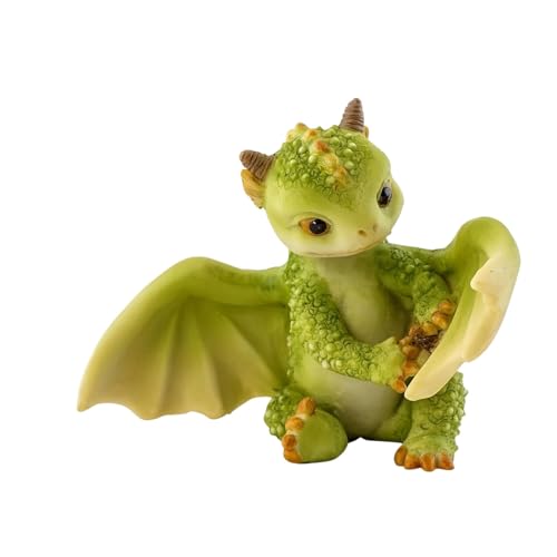 Grüne Dinosaurier Puppe Niedlichen Cartoon Ornamente Harz Simulation Tier Schreibtischdekoration (C, 7. 8X8. 5CM) von Fycakly