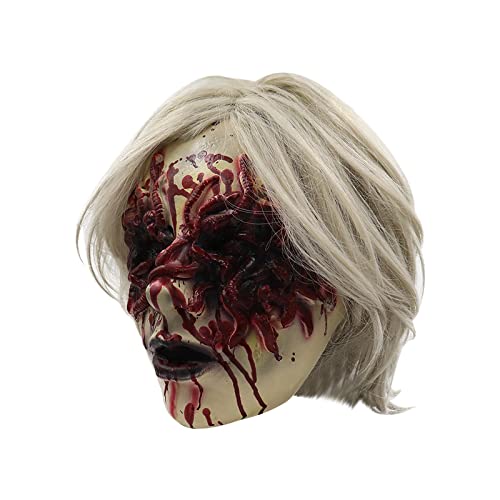 Halloween Costume Halloween Kopfbedeckung Weibliche Kopfbedeckung Alien Weißhaarige Weibliche Teufel Kopfbedeckung Teufel Kopfbedeckung Scary Halloween Kostüm Party Teufel Cosplay (White, One Size) von Fycakly