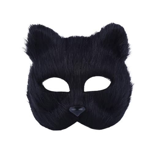Halloween Grusel Accessoires für Herren 1 Stück Geheimnisvolles Tier M Ask for All Parties Karneval Fo X Ma SKS D Isguise Kostüme Party Rollenspiel Requisiten (Black, One Size) von Fycakly