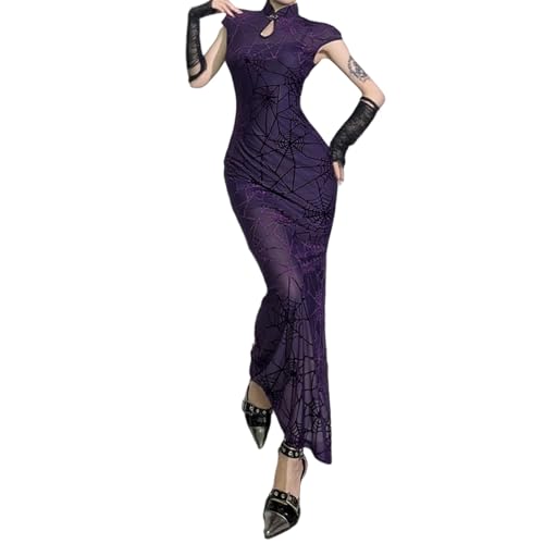 Halloween Kleid Damen Elegantes Cosplay-Kostüm für Damen, Halloween, Cheongsam-Kleid, Set, chinesisches Qipao-Outfit für Party, Abend, Bankett Halloween Kleid Damen Elegantes Cosplay-Kostüm für Damen, Halloween, Cheongsam-Kleid, Set, chinesisches Qipao-Outfit für Party, Abend, Bankett von Fycakly