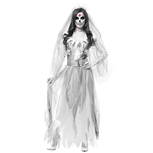 Halloween Kleid Kostüm für Frauen Erwachsene Wandering Bride Kleid Cosplay Hexenkostüm Brautkostüm von Fycakly