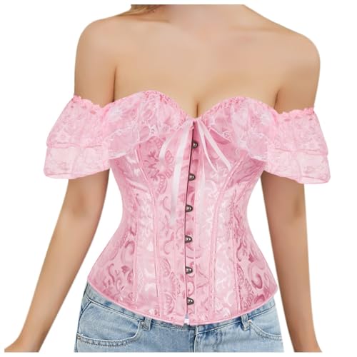 Halloween-Kostüm Elegantes -Korsett-Top aus Brokat mit Flügelärmeln für Damen von Fycakly