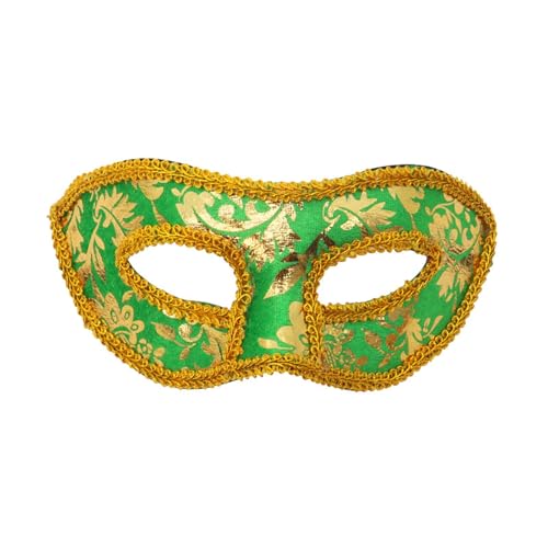 Halloween Kostüm Herren Maske Halloween Jazz Maskerade Party Flanell Halbe Gesicht Spitze (Green, 19x9cm) von Fycakly
