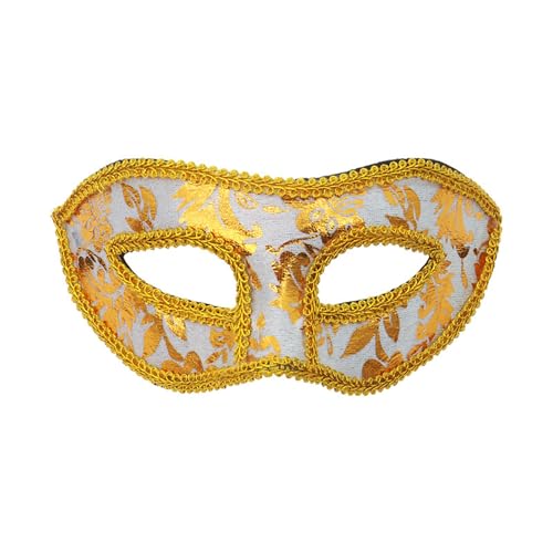 Halloween Kostüm Herren Maske Halloween Jazz Maskerade Party Flanell Halbe Gesicht Spitze (White, 19x9cm) von Fycakly