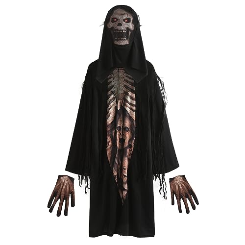 Halloween Kostüm Kinder Kinder-Kostüme, Halloween-Kostüm, weiße, Stretch-Body für Jungen Mädchen (Black, 8-10 Years) von Fycakly