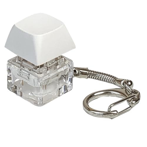 Keyboard Fingerget Spielzeug Stressabbau F Idget Keyboard Schlüsselanhänger Fingerdruck Clicker Fingertip Fingertip Schlüsselanhänger Schreibtischspielzeug für ​​ 3D ( White, One Size) von Fycakly