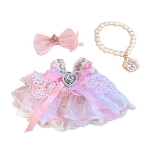 Kleid für Puppen, Elegantes Stoff-Outfit, Rollenspiel-Kostümzubehör für Mädchen ab 3 Jahren Plüschtiere Kinder​​ ( F, A) von Fycakly