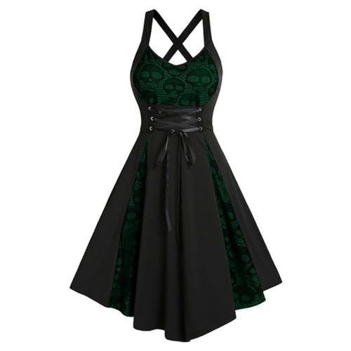 Kostüm Halloween Elegantes Gothic-Punk-Spitzenträgerkleid für Damen, perfekt für Halloween, Cosplay und Themenveranstaltungen Kostüm Halloween Elegantes Gothic-Punk-Spitzenträgerkleid für Damen, perfekt für Halloween, Cosplay und Themenveranstaltungen von Fycakly