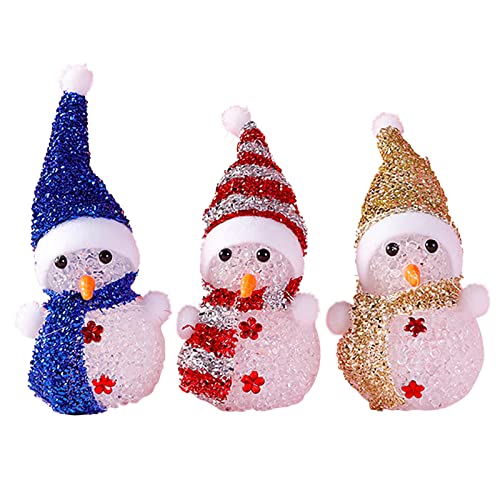 Leuchtendes Weihnachtsschneemannspielzeug Leuchtender bunter Kristallschneemann Reiskorn Weihnachtsschneemannpuppe Kindergeschenk Weihnachtsspielzeug * 1St ​​ Tier Kuscheltiere ( AS SHOW, One Size) von Fycakly
