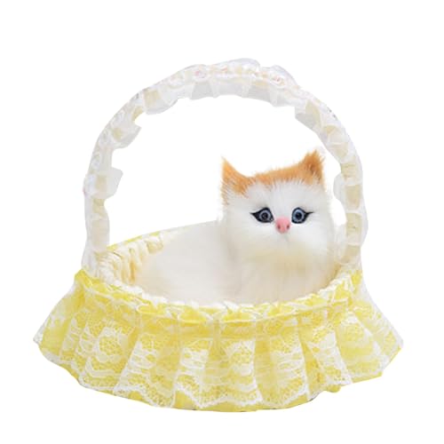 Lustige -Katze im Spitzen-Hängekorb, Puppenspielzeug, Mini-Katze im Schuh mit Miau-Geräuschen, schlafend, süßes Kätzchen-, Dekor für Kinder, Jungen Mädchen Große Plüschtiere ( Yellow, One Size) Lustige -Katze im Spitzen-Hängekorb, Puppenspielzeug, Mini-Katze im Schuh mit Miau-Geräuschen, schlafend, süßes Kätzchen-, Dekor für Kinder, Jungen Mädchen Große Plüschtiere ( Yellow, One Size) von Fycakly