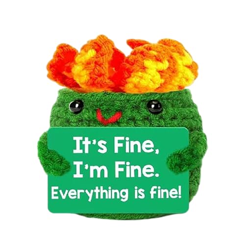 Mini-Müllcontainer Emotionale Feuerunterstützung Positives Häkeln Lustig Für Frauen Männer Kleine Geburtstagsgeschenke Süße Sachen Müllcontainer Schreibtischzubehör ​​ Plüschtier Hund (Green, 8cm) von Fycakly