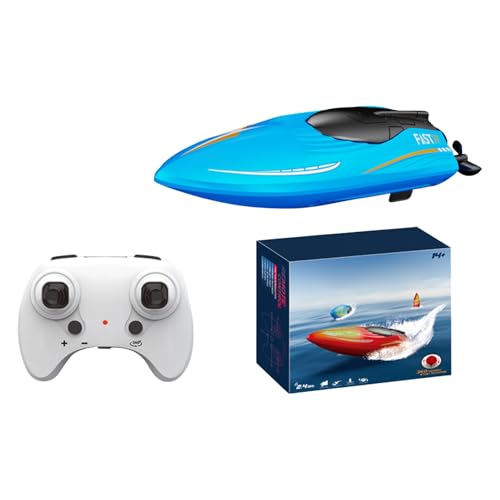 Neues 2, 4-GHz-Fernbedienungsboot mit hoher Geschwindigkeit und kabellosem Schnellboot mit Dualmotor und hoher Leistung, Rennsport-Wasserspielzeug für Kinder Kinder Sandspielzeug ( Blue, 23x18x7cm) von Fycakly