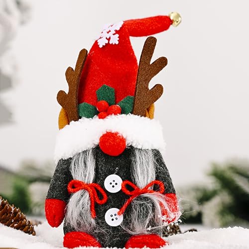 Weihnachts-Rentier-Zwerg, handgefertigt, gesichtsloser Zwerg, schwedischer Zwerg, Weihnachtsmann-Zwerg, Weihnachtsdekoration, Puppe, geeignet für Fenster, Schreibtisch, ​​ Süße Plüschtier ( B, 28. 00) von Fycakly