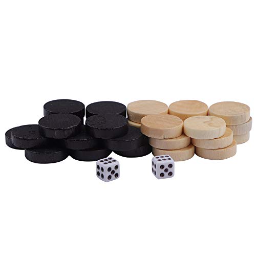 Fydun 1,5 cm Holz, 32 Stück Dame, Dame und Backgammon-Schachfigur für, Brettspiel, Lernen, Camping Fydun 1,5 cm Holz, 32 Stück Dame, Dame und Backgammon-Schachfigur für, Brettspiel, Lernen, Camping von Fydun