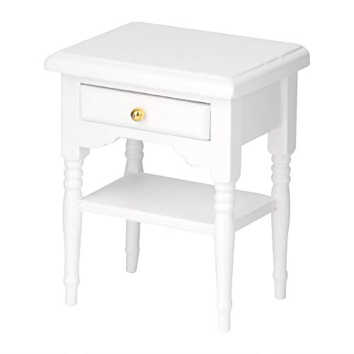 Fydun 1:12 Skala White Mini Schlafzimmer Holz Nachttischmodell für Dollhouse von Fydun