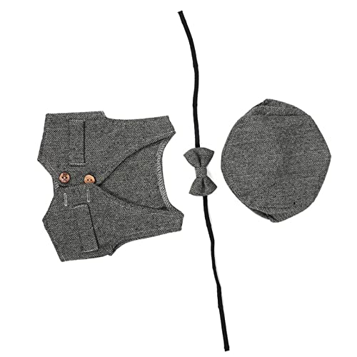 Fydun Dreisteuelige Weste von Weste, Ren Fotografie Baumwollwatte Kleidung für 0-1 Monate (Schwarz grau) von Fydun