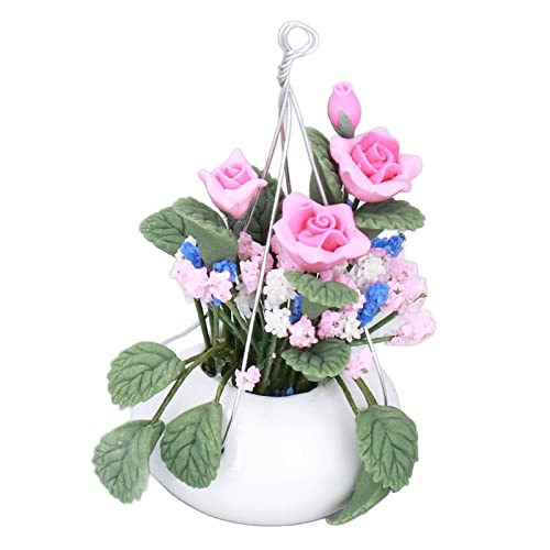Fydun Mini-Blumentopf, Lebendig, Exquisit, 1:12 Miniatur-Szenenmodell, Puppenhaus-Zubehör für über 3 Jahre für Familien von Fydun