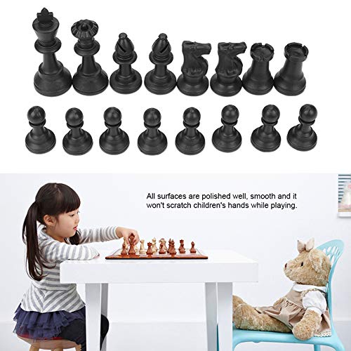 Internationale Schachfiguren aus Kunststoff von Fydun, Standard-Turnier-Schachfiguren, Schwarz und Weiß, mit Fusseln an der Unterseite für Familien Internationale Schachfiguren aus Kunststoff von Fydun, Standard-Turnier-Schachfiguren, Schwarz und Weiß, mit Fusseln an der Unterseite für Familien von Fydun