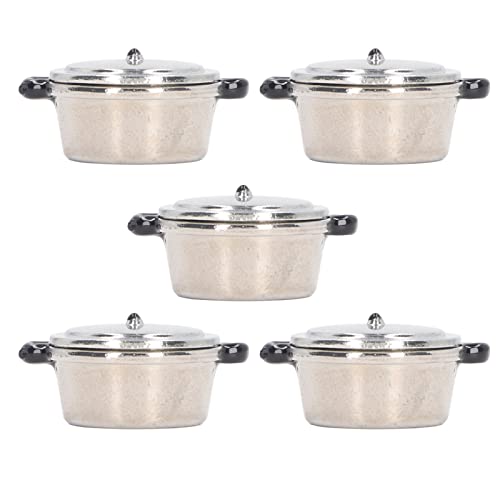 Fyearfly 5 Set Mini-Suppentopf Modell für 1:12 Puppenhaus, realistisches Kochspielzeug, Küchengeschirr von Fyearfly