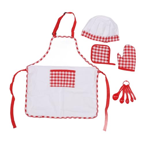 Fyearfly Kinder-Koch-Kostüm-Set – verstellbare Schürze und Hut für Mädchen – Spaß beim Kochen und Backen von Fyearfly