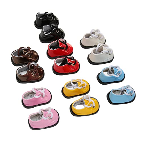 Fyearfly Puppenschuhe, PU-Lederschuhe für 20 cm große Puppen, 7 Paar helles Leder, lässig, mit Kugelgelenk, Plüschpuppenkleid, Schuhe Fyearfly Puppenschuhe, PU-Lederschuhe für 20 cm große Puppen, 7 Paar helles Leder, lässig, mit Kugelgelenk, Plüschpuppenkleid, Schuhe von Fyearfly