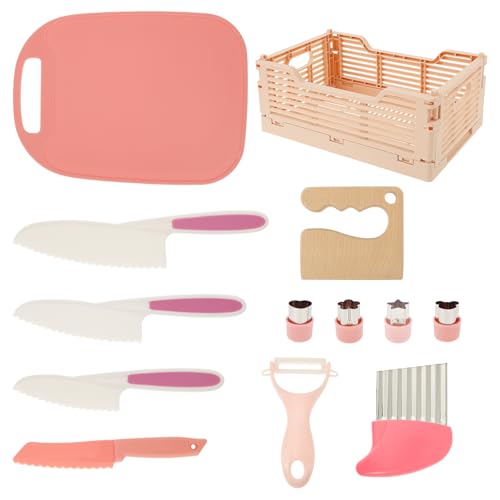 13 Teiliges Kindermesser Set mit Faltbarer Aufbewahrungskorb Kinder Messer Set Sicherheit Küchenmesser Ausstecher Schneidebrett Küchenset Kinder für Kochen zu Lernen 13 Teiliges Kindermesser Set mit Faltbarer Aufbewahrungskorb Kinder Messer Set Sicherheit Küchenmesser Ausstecher Schneidebrett Küchenset Kinder für Kochen zu Lernen von Fyeme