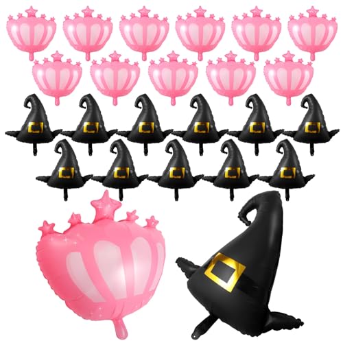 24 Stück Hexenhut Partydekorationen Luftballons Prinzessin Krone Ballon für Mottopartys Maskenbälle Halloween Dekoration 24 Stück Hexenhut Partydekorationen Luftballons Prinzessin Krone Ballon für Mottopartys Maskenbälle Halloween Dekoration von Fyeme