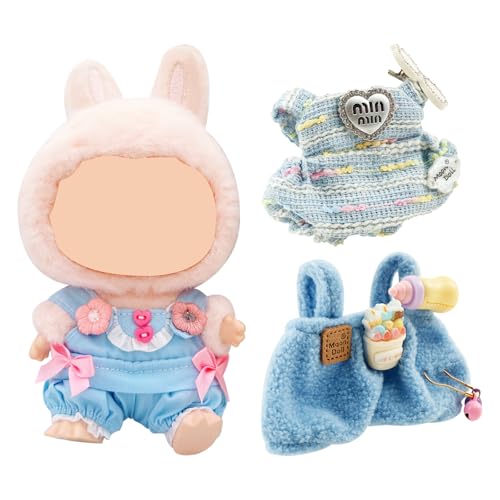 3 Satz Puppe Kleidung Clothing Waschbar Verschiedene Design Stile Zubehör für Puppe Einfaches An und Ausziehen Plüsch Puppen Kleidung für Puppen Bis 17 cm (B) von Fyeme