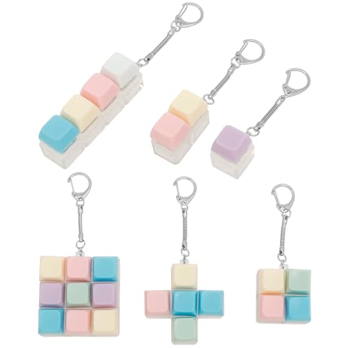 6 Stück Fidget Toy Fingertip Tasten Leuchtende Fingertip Schlüsselanhänger Klein Tragbar Geschenk Stressabbau für Arbeit Klassenzimmer Bibliothek Zeit Totschlagen Entspannen von Fyeme